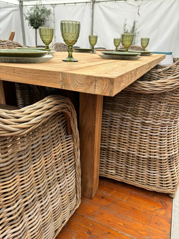 Bordeaux Reclaimed Teak Dining Table Set - Image 7