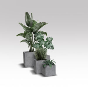 Piazza Planter Cubes in Stone Grey