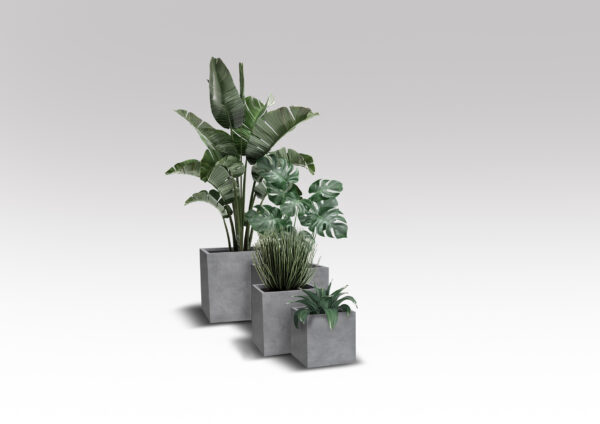 Piazza Planter Cubes in Stone Grey