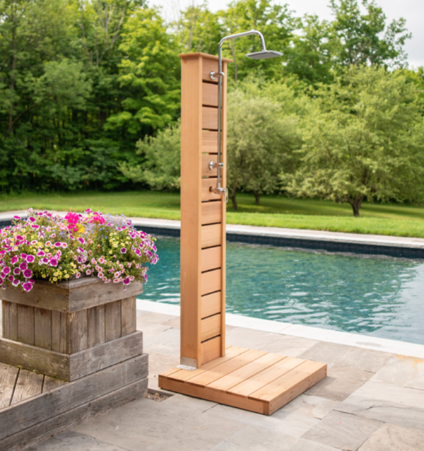 Outdoor sunlight shower Canadian Red Cedar