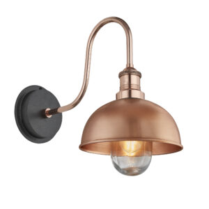 Swan Neck Outdoor Dome Wall Light -Copper