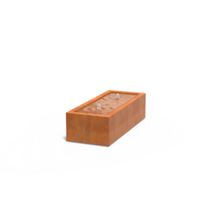 Corten Steel Square Water Table with 2 fountains