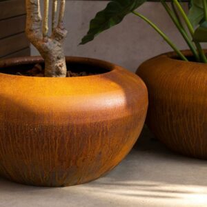 Corten Steel Onyx Pot