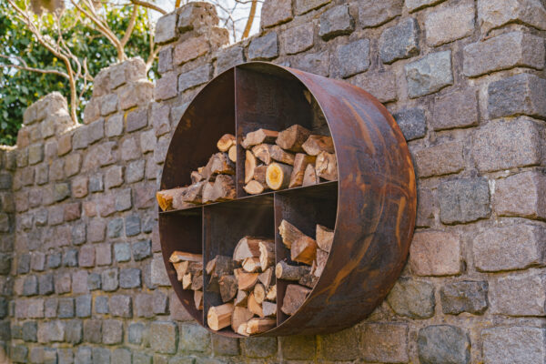 Ronde Corten Steel Wooden Storage - Image 3