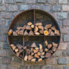 Ronde Corten Steel Wooden Storage - 1000 x 400mm