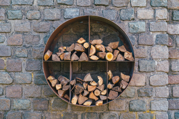 Ronde Corten Steel Wooden Storage