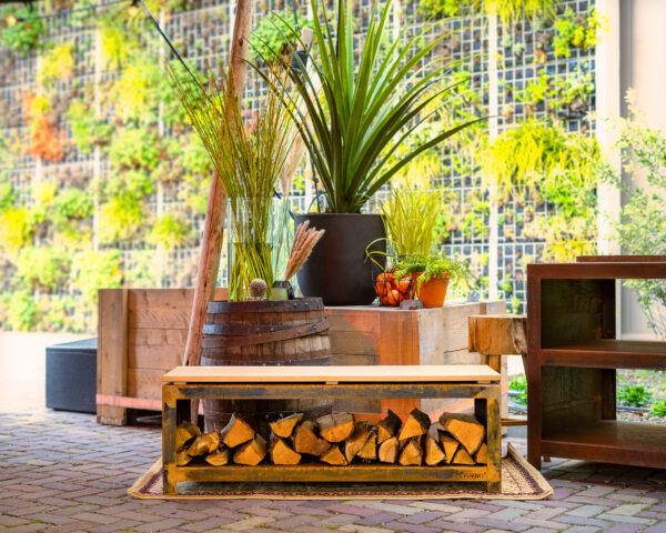 Logg Corten Steel Seating and Wooden Storage - Image 2