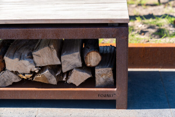 Logg Corten Steel Seating and Wooden Storage - Image 3