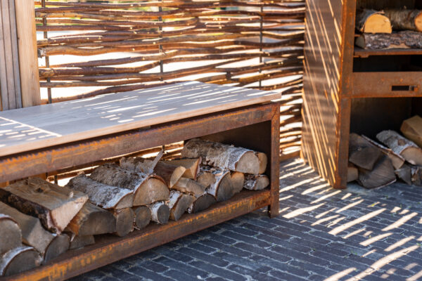 Logg Corten Steel Seating and Wooden Storage - Image 5