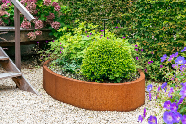 Corten Steel Ellipse Planter