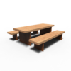 Corten Steel Borg Picnic Set - 2300 x 2270 x 900mm