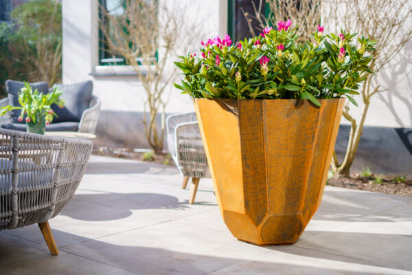 Corten Steel Facet Planter