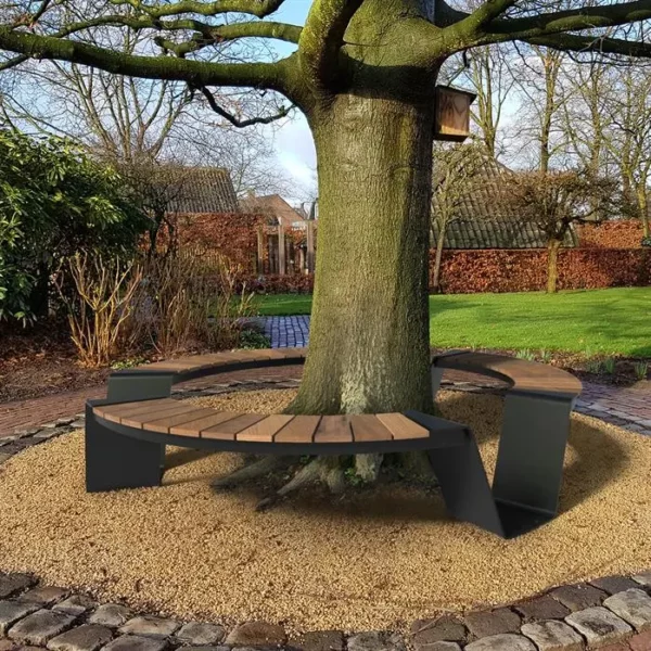 Corten Steel Dunc Round Bench - Image 2