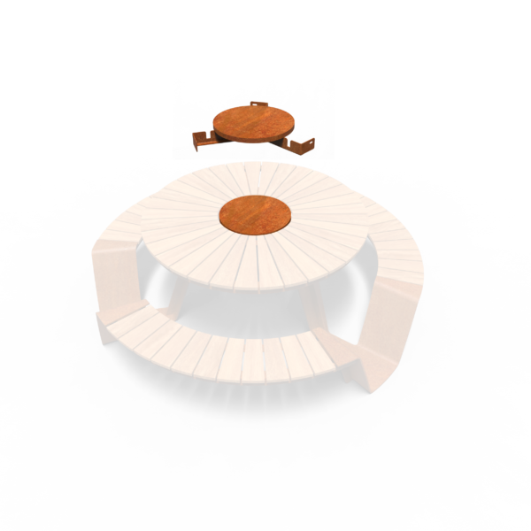 Corten Steel Dunc Round Picnic Set - Image 2