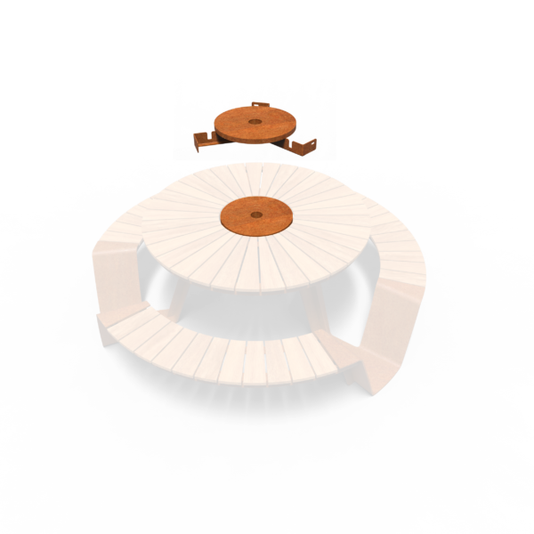 Corten Steel Dunc Round Picnic Set - Image 3