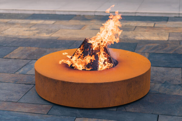 Corten Steel Round Fire Table - Image 2