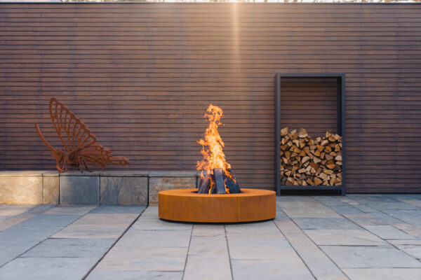 Corten Steel Round Fire Table