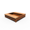 Corten Steel Planter with Double Bench - 2000 x 2000 x 450mm