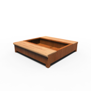 Corten Steel Planter with Double Bench