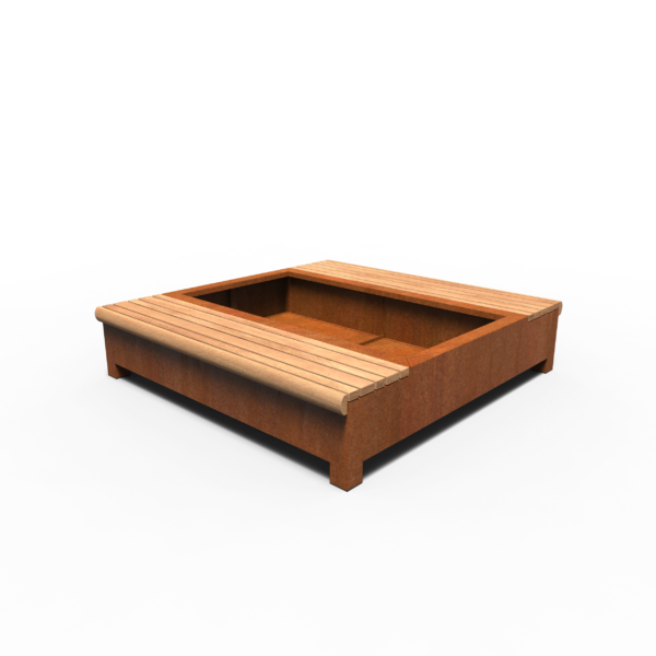 Corten Steel Planter with Double Bench