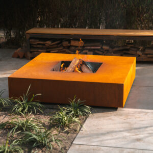 Corten Steel Square Fire Table