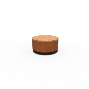 Corten Steel Aros Round Hocker Stool