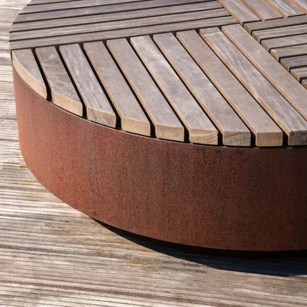 Corten Steel Aros Round Hocker Stool - Image 4
