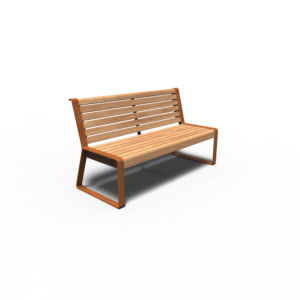 Corten Steel Storr Bench with backrest
