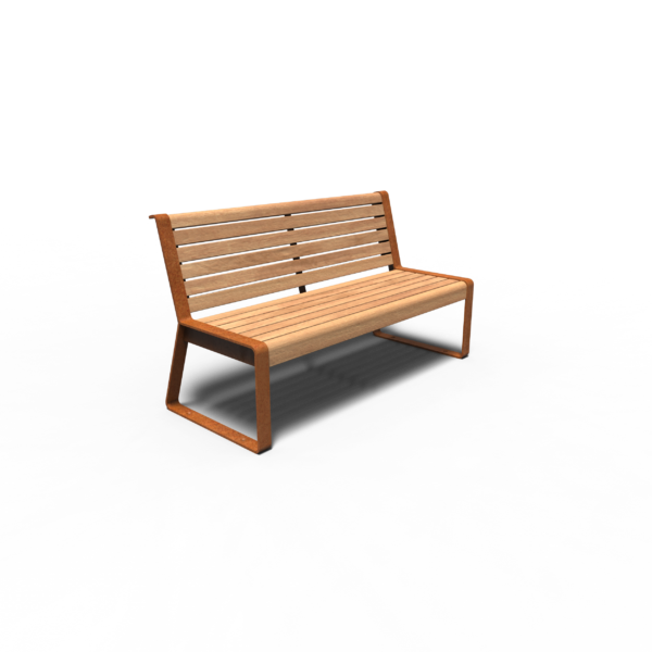Corten Steel Storr Bench with backrest