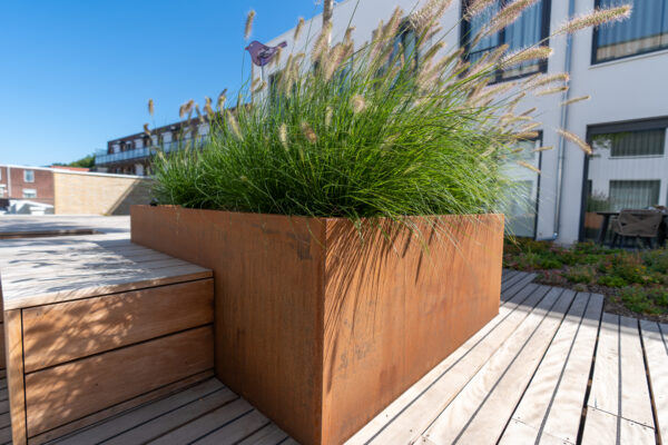 Corten Steel L-Shaped Planter - Image 2