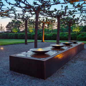 Corten Steel Water Table with bowls