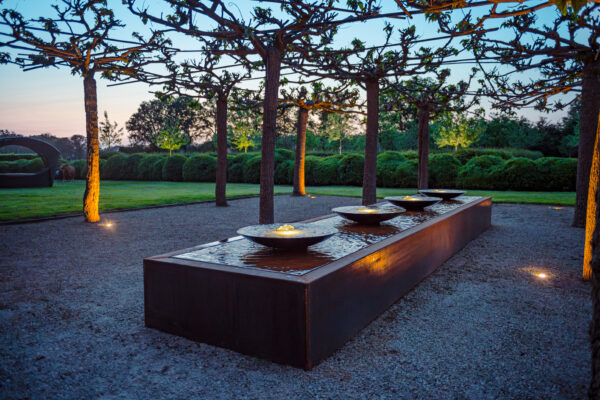 Corten Steel Water Table with bowls