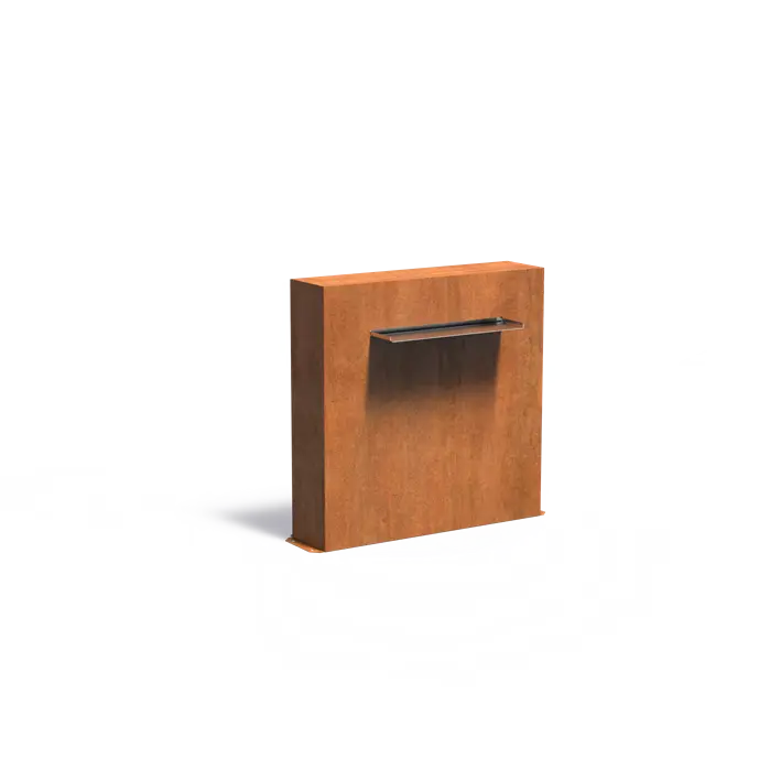 Free standing corten steel pond wall